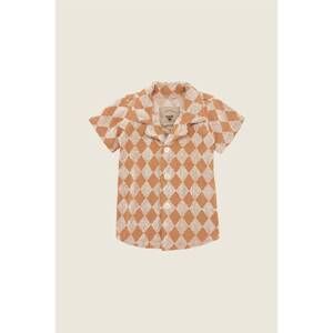 NEW OAS kids' diamond cuba terry shirt in rusty orange